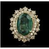 Image 3 : 14KT Yellow Gold 4.95ct Emerald and Diamond Ring