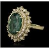 Image 4 : 14KT Yellow Gold 4.95ct Emerald and Diamond Ring