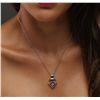 Image 3 : 14KT Two-Tone Gold 0.86ct Ruby, Sapphire and Diamond Pendant With Chain