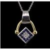 Image 7 : 14KT Two-Tone Gold 0.86ct Ruby, Sapphire and Diamond Pendant With Chain