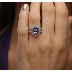 14KT White Gold 2.42ct Tanzanite and Diamond Ring