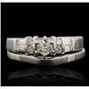 Image 4 : Platinum 0.49ctw Diamond Ring Wedding Set