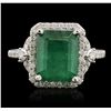 Image 4 : 14KT White Gold 4.33ct Emerald and Diamond Ring
