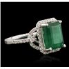 Image 5 : 14KT White Gold 4.33ct Emerald and Diamond Ring