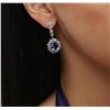 Image 1 : 14KT White Gold 4.82ctw Tanzanite and Diamond Earrings