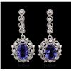 Image 4 : 14KT White Gold 4.82ctw Tanzanite and Diamond Earrings