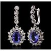 Image 5 : 14KT White Gold 4.82ctw Tanzanite and Diamond Earrings