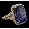 Image 5 : 14KT Yellow Gold 25.04ct Tanzanite and Diamond Ring