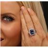 Image 1 : 14KT White Gold 6.41ct Tanzanite and Diamond Ring