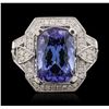 Image 4 : 14KT White Gold 6.41ct Tanzanite and Diamond Ring