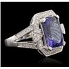 Image 5 : 14KT White Gold 6.41ct Tanzanite and Diamond Ring
