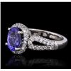 Image 5 : 14KT White Gold 2.14ct Tanzanite and Diamond Ring