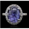Image 4 : 14KT White Gold 7.09ct Tanzanite and Diamond Ring