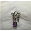 Image 2 : 14KT Two-Tone 10.78cts Amethyst and Diamond Brooch