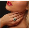 Image 1 : 14KT Yellow Gold 4.02ct Emerald and Diamond Ring