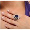 Image 3 : 14KT White and Yellow Gold 8.88ct Sapphire and Diamond Ring