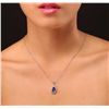 Image 1 : 14KT White Gold 2.21ct Tanzanite and Diamond Pendant With Chain