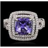 Image 5 : 18KT White Gold 3.33ct Tanzanite and Diamond Ring