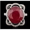Image 3 : 14KT White Gold 10.68ct Ruby and Diamond Ring