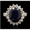 Image 4 : 14KT White Gold 6.07ct Sapphire and Diamond Ring