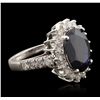 Image 5 : 14KT White Gold 6.07ct Sapphire and Diamond Ring