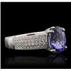 Image 5 : 14KT White Gold 2.79ct Tanzanite and Diamond Ring