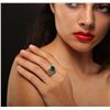Image 2 : 14KT Yellow Gold 3.15ct Emerald and Diamond Ring