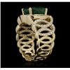 Image 6 : 14KT Yellow Gold 3.15ct Emerald and Diamond Ring