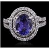 Image 4 : 14KT White Gold 2.68ct Tanzanite and Diamond Ring