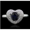 Image 4 : 18KT White Gold 1.00ct Sapphire and Diamond Ring