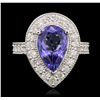 Image 4 : 14KT White Gold 2.82ct Tanzanite and Diamond Ring