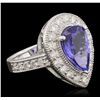 Image 5 : 14KT White Gold 2.82ct Tanzanite and Diamond Ring