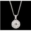 Image 5 : 14KT White Gold 1.08ctw Diamond Pendant With Chain