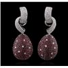 Image 4 : 18KT White Gold 22.12ctw Ruby and Diamond Earrings