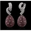 Image 5 : 18KT White Gold 22.12ctw Ruby and Diamond Earrings