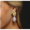 Image 3 : 18KT Three-Tone Gold 12.35ctw Diamond Earrings