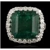 Image 4 : 14KT White Gold 8.51ct Emerald and Diamond Ring