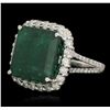 Image 5 : 14KT White Gold 8.51ct Emerald and Diamond Ring