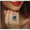 Image 4 : 14KT White Gold 6.33ct Emerald and Diamond Ring