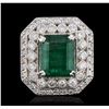 Image 5 : 14KT White Gold 6.33ct Emerald and Diamond Ring