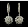 Image 4 : 14KT White Gold 5.04ctw Diamond Earrings