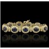 Image 4 : 14KT Yellow Gold 17.82ctw Sapphire and Diamond Bracelet