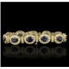 Image 5 : 14KT Yellow Gold 17.82ctw Sapphire and Diamond Bracelet