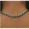 Image 3 : 14KT Yellow Gold 27.47ctw Emerald and Diamond Necklace