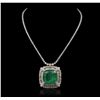 Image 4 : 14KT White Gold GIA Certified 59.23ct Emerald and Diamond Necklace