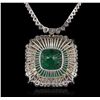 Image 6 : 14KT White Gold GIA Certified 59.23ct Emerald and Diamond Necklace