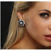 Image 1 : 18KT White Gold 9.26ctw Sapphire and Diamond Earrings