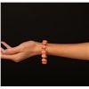 Image 3 : 14KT White Gold 24.36ctw Coral and Diamond Bracelet