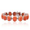 Image 4 : 14KT White Gold 24.36ctw Coral and Diamond Bracelet