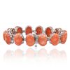 Image 5 : 14KT White Gold 24.36ctw Coral and Diamond Bracelet